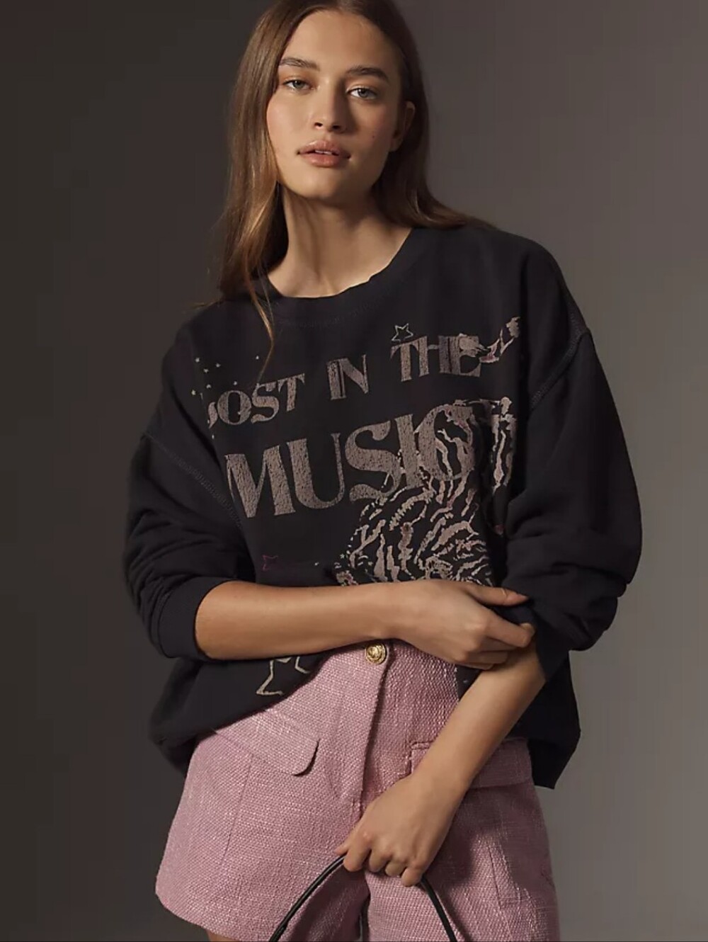 Anthro Pilcro Lost In The Music Sweatshirt Large